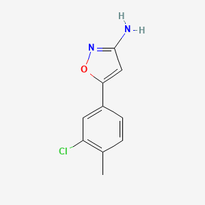 molecular formula C10H9ClN2O B13586504 5-(3-Chloro-4-methylphenyl)isoxazol-3-amine 