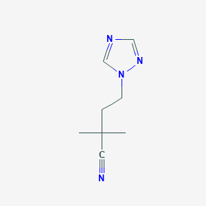 molecular formula C8H12N4 B13586514 2,2-Dimethyl-4-(1h-1,2,4-triazol-1-yl)butanenitrile 