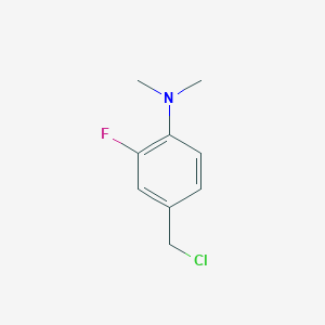 molecular formula C9H11ClFN B13586530 4-(chloromethyl)-2-fluoro-N,N-dimethylaniline 