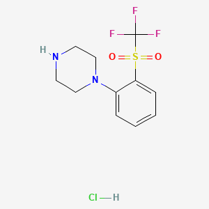 molecular formula C11H14ClF3N2O2S B13586534 1-(2-Trifluoromethanesulfonylphenyl)piperazinehydrochloride 