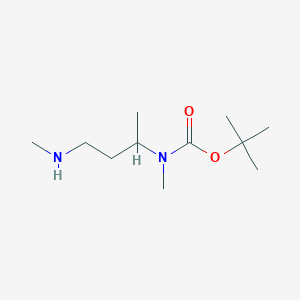 molecular formula C11H24N2O2 B13586542 tert-butyl N-methyl-N-[4-(methylamino)butan-2-yl]carbamate CAS No. 1824595-35-8