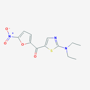molecular formula C12H13N3O4S B13586574 N,N-diethyl-5-(5-nitrofuran-2-carbonyl)-1,3-thiazol-2-amine 