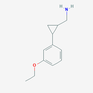 molecular formula C12H17NO B13586577 (2-(3-Ethoxyphenyl)cyclopropyl)methanamine 