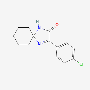 molecular formula C14H15ClN2O B1358660 3-(4-氯苯基)-1,4-二氮杂螺[4.5]癸-3-烯-2-酮 CAS No. 923975-81-9