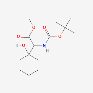 molecular formula C14H25NO5 B13586601 Methyl 2-{[(tert-butoxy)carbonyl]amino}-2-(1-hydroxycyclohexyl)acetate 