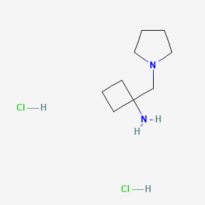 molecular formula C9H20Cl2N2 B13586660 1-[(Pyrrolidin-1-yl)methyl]cyclobutan-1-aminedihydrochloride 