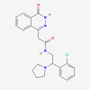molecular formula C22H23ClN4O2 B13586665 N-[2-(2-chlorophenyl)-2-(pyrrolidin-1-yl)ethyl]-2-(4-oxo-3,4-dihydrophthalazin-1-yl)acetamide 