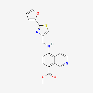 molecular formula C19H15N3O3S B13586673 Methyl5-({[2-(furan-2-yl)-1,3-thiazol-4-yl]methyl}amino)isoquinoline-8-carboxylate 