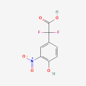 molecular formula C8H5F2NO5 B13586682 2,2-Difluoro-2-(4-hydroxy-3-nitrophenyl)acetic acid 