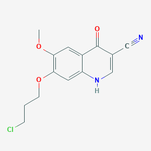molecular formula C14H13ClN2O3 B1358671 7-(3-Chloropropoxy)-4-hydroxy-6-methoxyquinoline-3-carbonitrile CAS No. 214470-66-3