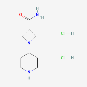 molecular formula C9H19Cl2N3O B13586713 1-(Piperidin-4-yl)azetidine-3-carboxamidedihydrochloride 