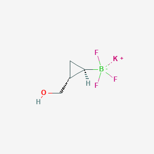 molecular formula C4H7BF3KO B13586718 Potassium trans-2-(hydroxymethyl)cyclopropyltrifluoroborate 
