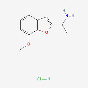 molecular formula C11H14ClNO2 B13586723 1-(7-Methoxy-1-benzofuran-2-yl)ethan-1-aminehydrochloride 