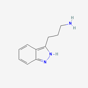 molecular formula C10H13N3 B13586730 3-(1H-Indazol-3-yl)propan-1-amine 