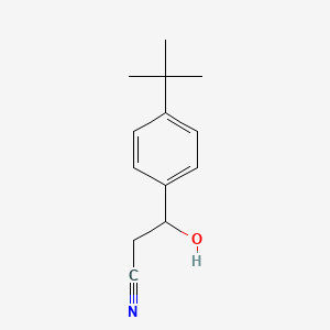 molecular formula C13H17NO B13586736 3-(4-(Tert-butyl)phenyl)-3-hydroxypropanenitrile 