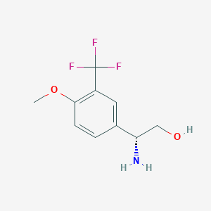 molecular formula C10H12F3NO2 B13586747 (r)-2-Amino-2-(4-methoxy-3-(trifluoromethyl)phenyl)ethan-1-ol 