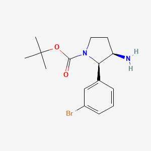 molecular formula C15H21BrN2O2 B13586763 rac-tert-butyl (2R,3R)-3-amino-2-(3-bromophenyl)pyrrolidine-1-carboxylate 
