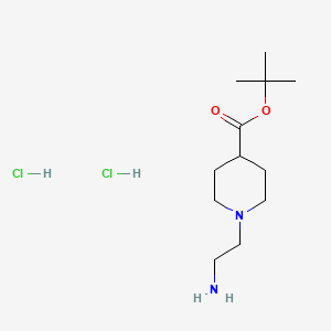 molecular formula C12H26Cl2N2O2 B13586769 Tert-butyl1-(2-aminoethyl)piperidine-4-carboxylatedihydrochloride 