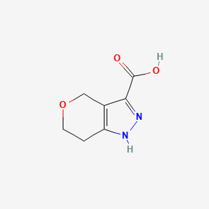 molecular formula C7H8N2O3 B1358677 1,4,6,7-Tetrahydropyrano[4,3-c]pyrazole-3-carboxylic acid CAS No. 518990-20-0
