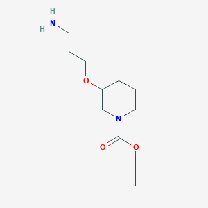 molecular formula C13H26N2O3 B13586802 Tert-butyl 3-(3-aminopropoxy)piperidine-1-carboxylate 