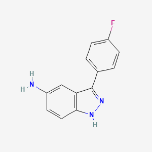 molecular formula C13H10FN3 B1358682 3-(4-氟苯基)-1H-吲唑-5-胺 CAS No. 395099-48-6