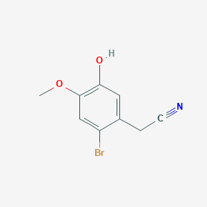molecular formula C9H8BrNO2 B13586876 2-(2-Bromo-5-hydroxy-4-methoxyphenyl)acetonitrile CAS No. 81038-45-1