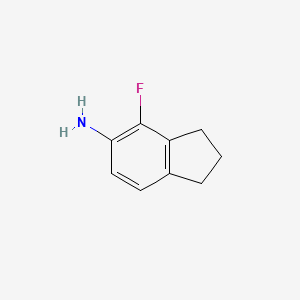 molecular formula C9H10FN B13586878 4-fluoro-2,3-dihydro-1H-inden-5-amine 