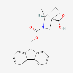 molecular formula C22H21NO4 B13586925 (1S,4S)-2-{[(9H-fluoren-9-yl)methoxy]carbonyl}-2-azabicyclo[2.2.1]heptane-4-carboxylic acid 