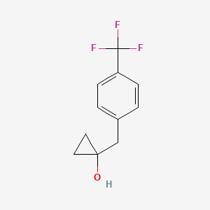 molecular formula C11H11F3O B13586929 1-(4-(Trifluoromethyl)benzyl)cyclopropan-1-ol 