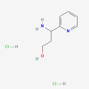 molecular formula C8H14Cl2N2O B13586947 3-Amino-3-(pyridin-2-yl)propan-1-oldihydrochloride 