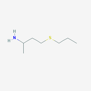 molecular formula C7H17NS B13586962 4-(Propylsulfanyl)butan-2-amine 