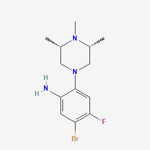 molecular formula C13H19BrFN3 B13586977 5-bromo-4-fluoro-2-[(3R,5S)-3,4,5-trimethylpiperazin-1-yl]aniline 