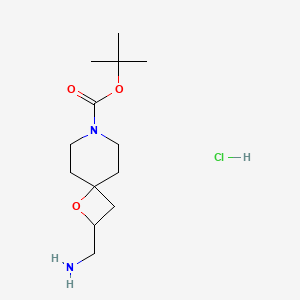 molecular formula C13H25ClN2O3 B13586979 Tert-butyl2-(aminomethyl)-1-oxa-7-azaspiro[3.5]nonane-7-carboxylatehydrochloride 