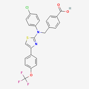 molecular formula C24H16ClF3N2O3S B1358699 4-(((4-Chlorophenyl)(4-(4-(trifluoromethoxy)phenyl)thiazol-2-yl)amino)methyl)benzoic acid CAS No. 643012-93-5