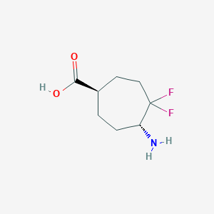 molecular formula C8H13F2NO2 B13587011 (1R,5R)-5-Amino-4,4-difluorocycloheptane-1-carboxylic acid 