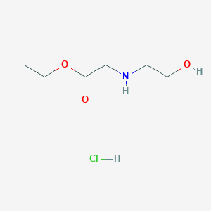 molecular formula C6H14ClNO3 B13587026 Ethyl2-[(2-hydroxyethyl)amino]acetatehydrochloride 