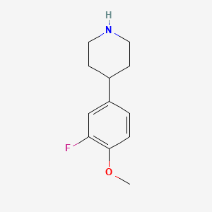 molecular formula C12H16FNO B13587033 4-(3-Fluoro-4-methoxyphenyl)piperidine CAS No. 899357-01-8