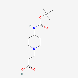 molecular formula C13H24N2O4 B13587058 3-(4-((Tert-butoxycarbonyl)amino)piperidin-1-YL)propanoic acid 