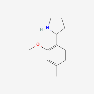 molecular formula C12H17NO B13587071 2-(2-Methoxy-4-methylphenyl)pyrrolidine 