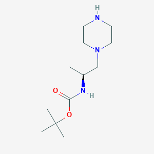 molecular formula C12H25N3O2 B13587074 tert-butylN-[(2S)-1-(piperazin-1-yl)propan-2-yl]carbamate 