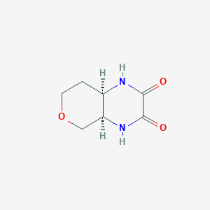 molecular formula C7H10N2O3 B13587076 rac-(4aR,8aR)-octahydro-1H-pyrano[3,4-b]pyrazine-2,3-dione,cis 