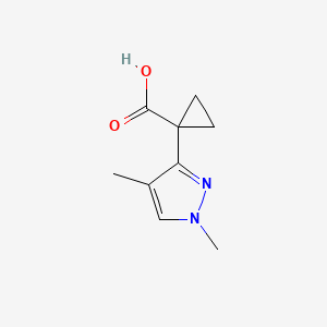molecular formula C9H12N2O2 B13587095 1-(1,4-dimethyl-1H-pyrazol-3-yl)cyclopropane-1-carboxylic acid 
