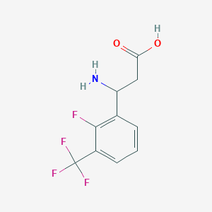 molecular formula C10H9F4NO2 B13587153 3-Amino-3-[2-fluoro-3-(trifluoromethyl)phenyl]propanoic acid 