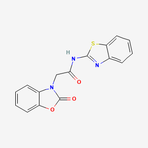 molecular formula C16H11N3O3S B13587177 N-(1,3-benzothiazol-2-yl)-2-(2-oxo-1,3-benzoxazol-3-yl)acetamide 