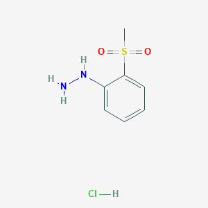 molecular formula C7H11ClN2O2S B1358721 N'-[2-(Methylsulfonyl)phenyl]hydrazine hydrochloride CAS No. 912341-53-8