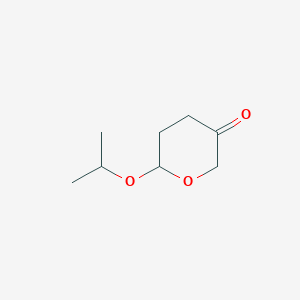 molecular formula C8H14O3 B135873 6-[(Propan-2-yl)oxy]oxan-3-one CAS No. 65712-89-2