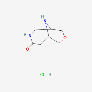 molecular formula C7H13ClN2O2 B13587305 8-Oxa-3,10-diazabicyclo[4.3.1]decan-4-onehydrochloride 