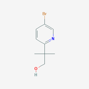 molecular formula C9H12BrNO B13587318 2-(5-Bromopyridin-2-yl)-2-methylpropan-1-ol 