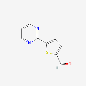 molecular formula C9H6N2OS B1358735 5-(Pyrimidin-2-YL)thiophene-2-carbaldehyde CAS No. 545424-57-5