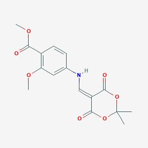 molecular formula C16H17NO7 B1358739 Methyl 4-(((2,2-dimethyl-4,6-dioxo-1,3-dioxan-5-ylidene)methyl)amino)-2-methoxybenzoate CAS No. 205448-64-2